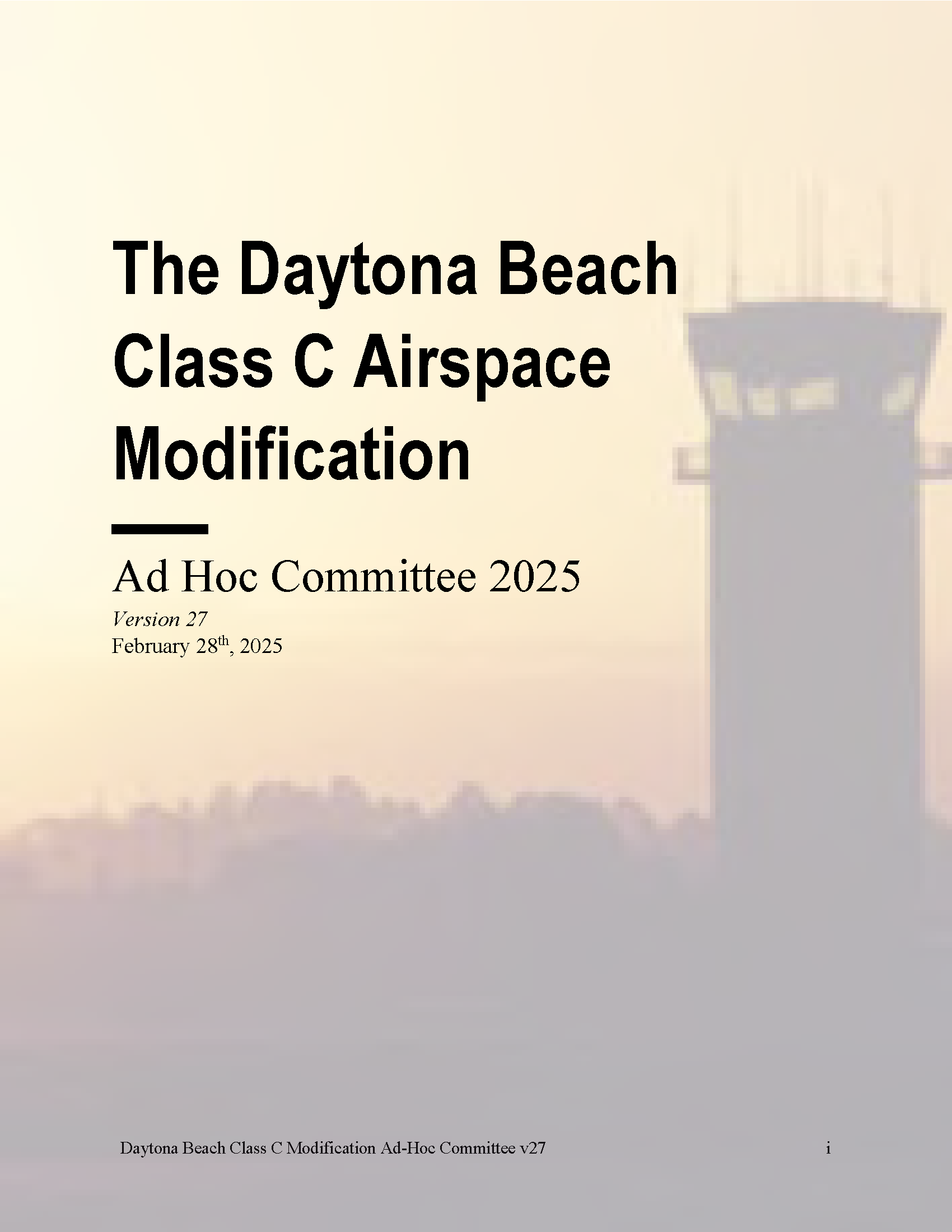 Daytona Beach Class C Airspace Ad Hoc Committee Report